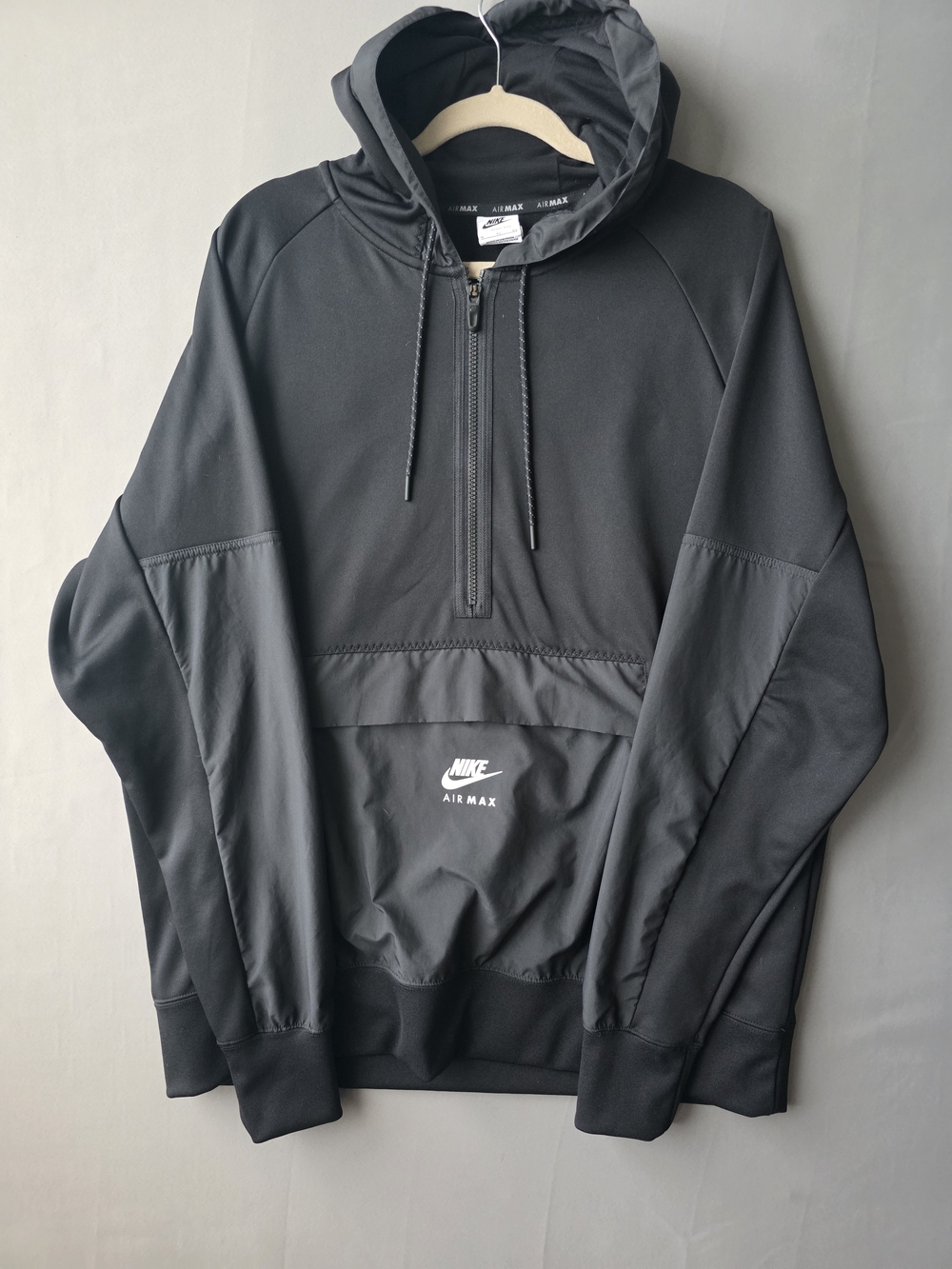 Nike Air Max Therma-FIT Hoodie Men’s XL Black Half Zip Pullover Pocket
